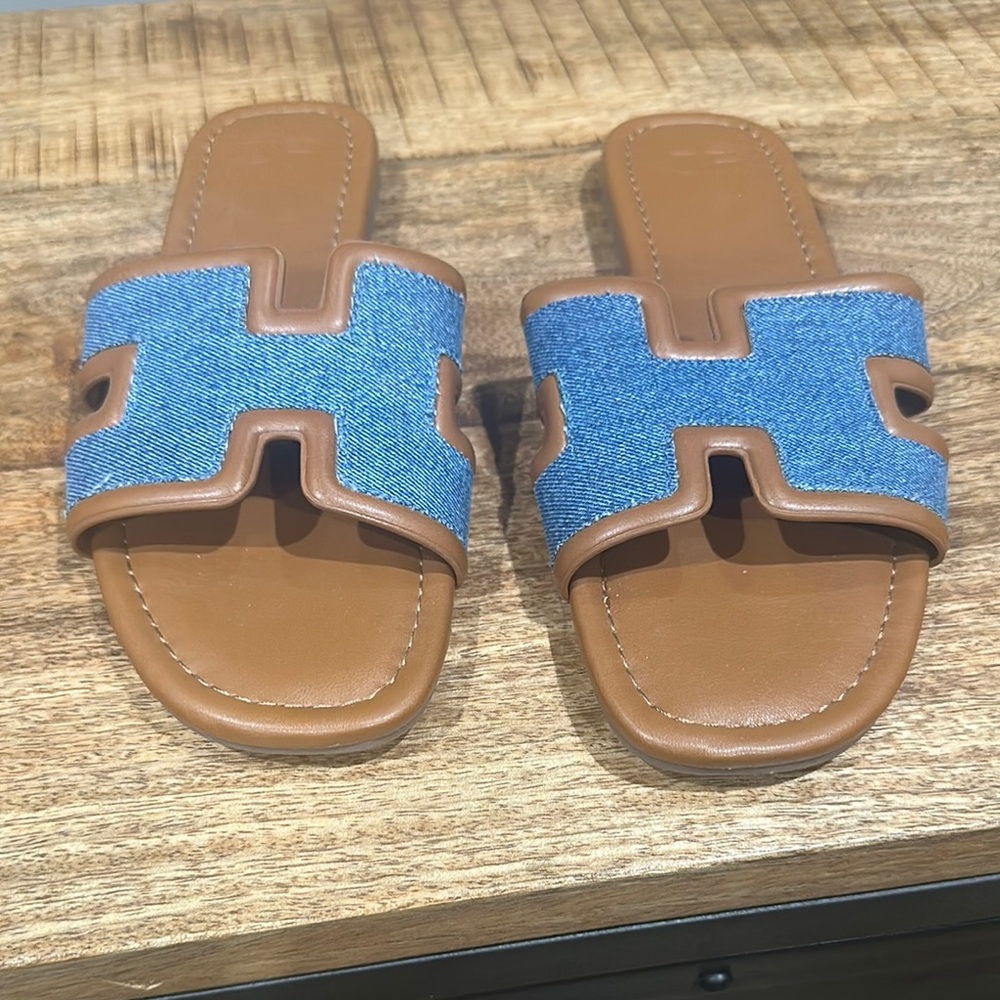 Becca Blue and Brown Sandals